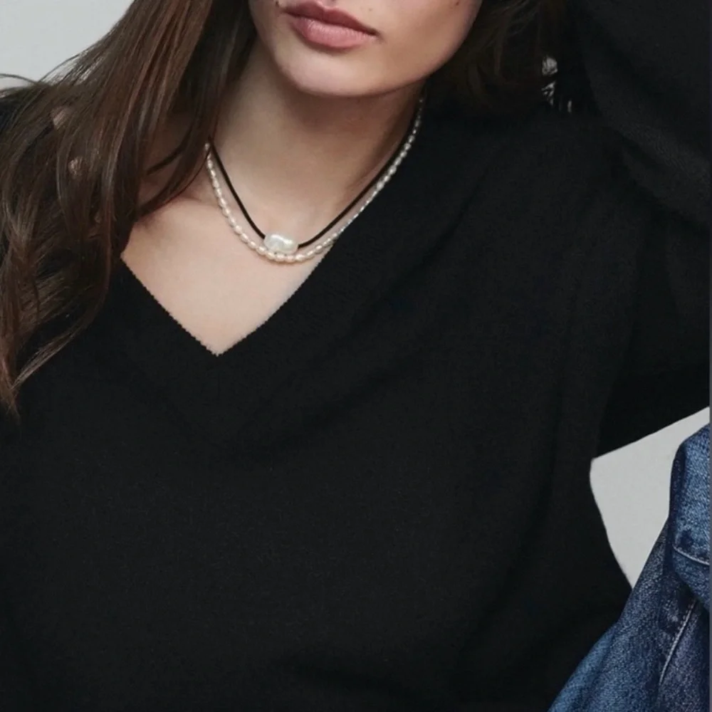 BRAND NEW Madewell Organic Freshwater Pearl Cord Necklace - Picture 3 of 11